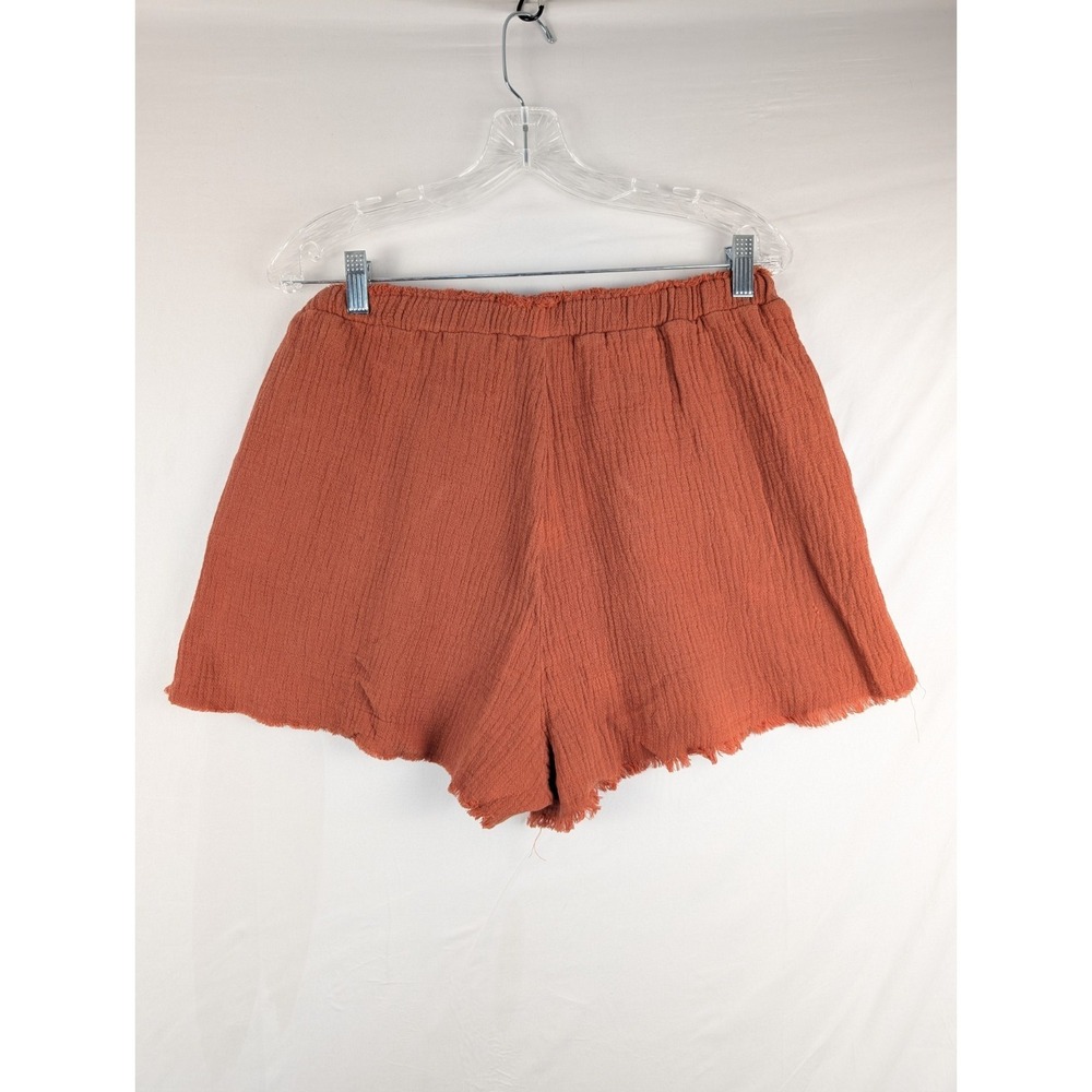 Blank‎ NYC Medium Shorts Sunset Escape Short Crinkle Cotton Amber Orange NWT - Picture 2 of 7